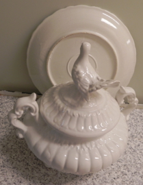 art nr: 279 vintage keramieken duiven aardappelen pan