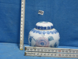 art nr: 1431 vintage Delft Blauwe pot met deksel