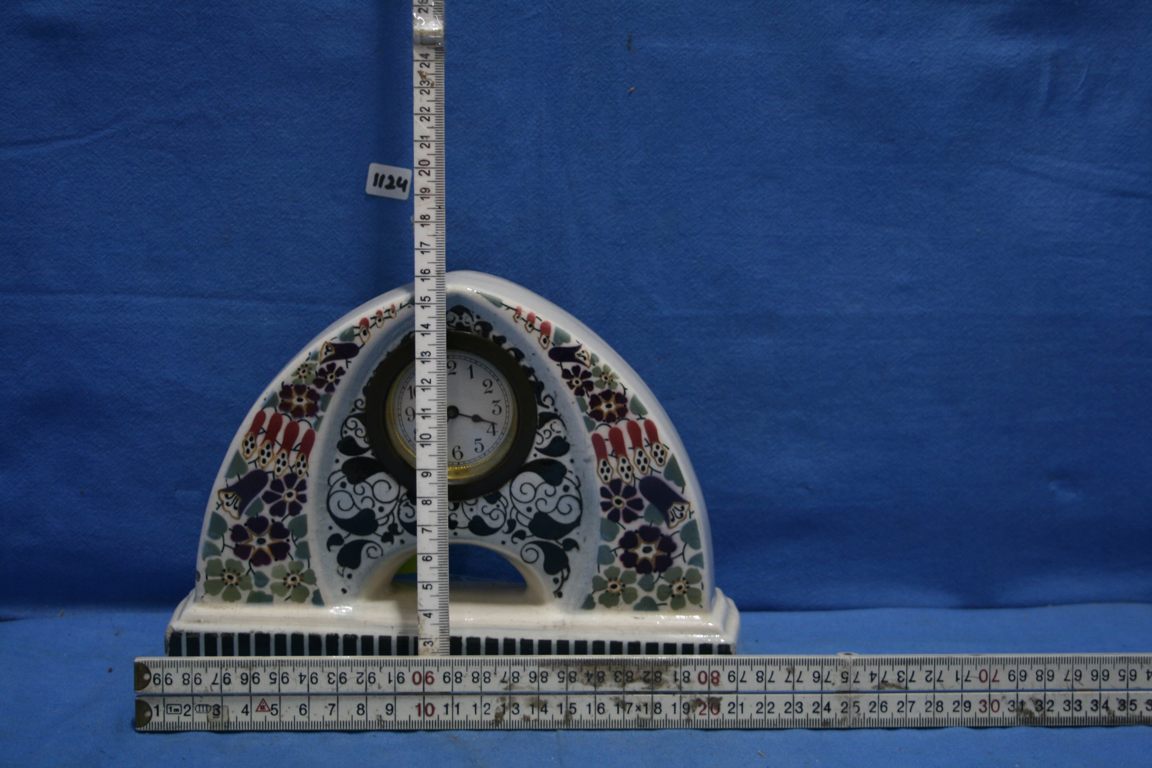 art nr: 1124 vintage pendule van porselein