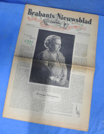 art nr: 875 vintage krantenartikel over Koningin Wilhelmina
