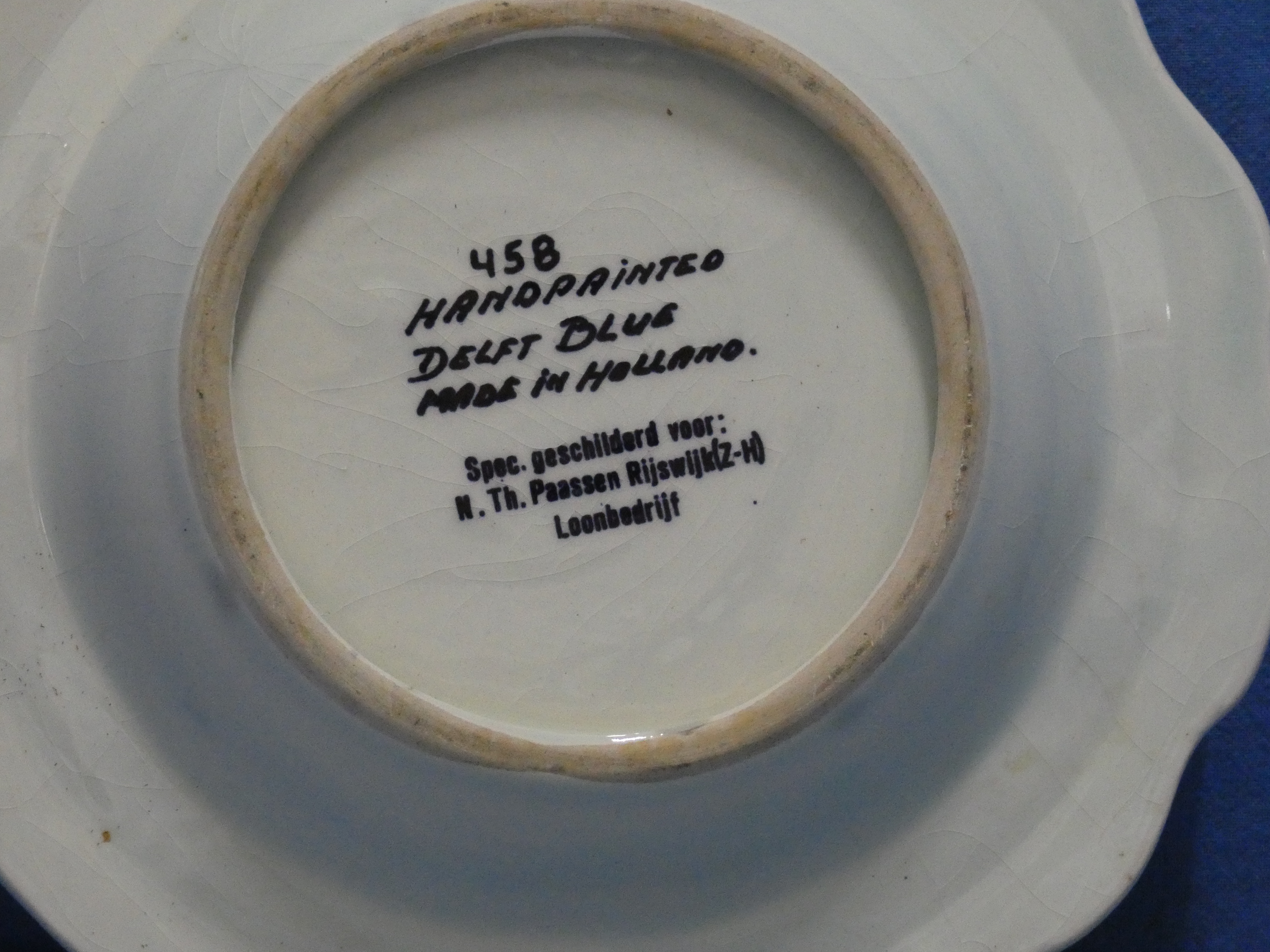 art nr: 1269 vintage Delft Blauwe handgemaakte asbak