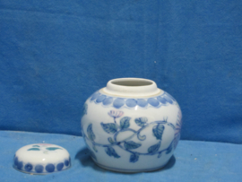 art nr: 1431 vintage Delft Blauwe pot met deksel