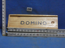 art nr: 1316 vintage domino spel in een houten kistje