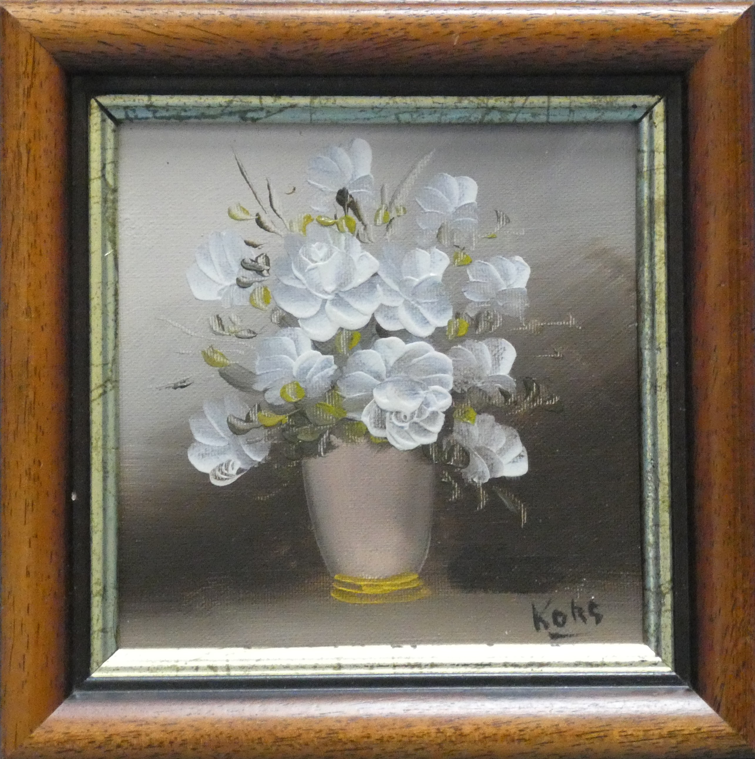 art nr: 1253 vintage schilderijtje van Koks
