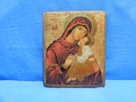 art nr: 646 vintage plaque van Heilige Maria met kind