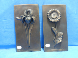 art nr: 316 vintage gipsen schilderrijen met 3d bloem motieven