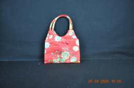art nr: 16 vintage handgemaakt roodkleurig tasje