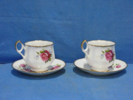 art nr: 1332 vintage 2 porseleinen kop en schotels van Queen 's