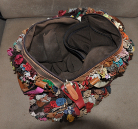 art nr: 318 vintage lederen Magic Bags schoudertas