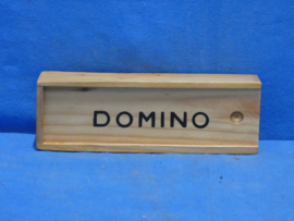 art nr: 1316 vintage domino spel in een houten kistje