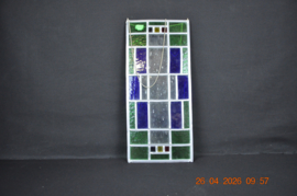 art nr: 700 vintage glas in lood raam opgebouwd in Mondriaan blokken