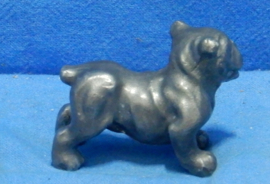 art nr: 853 vintage tinnen beeldje van een buldog