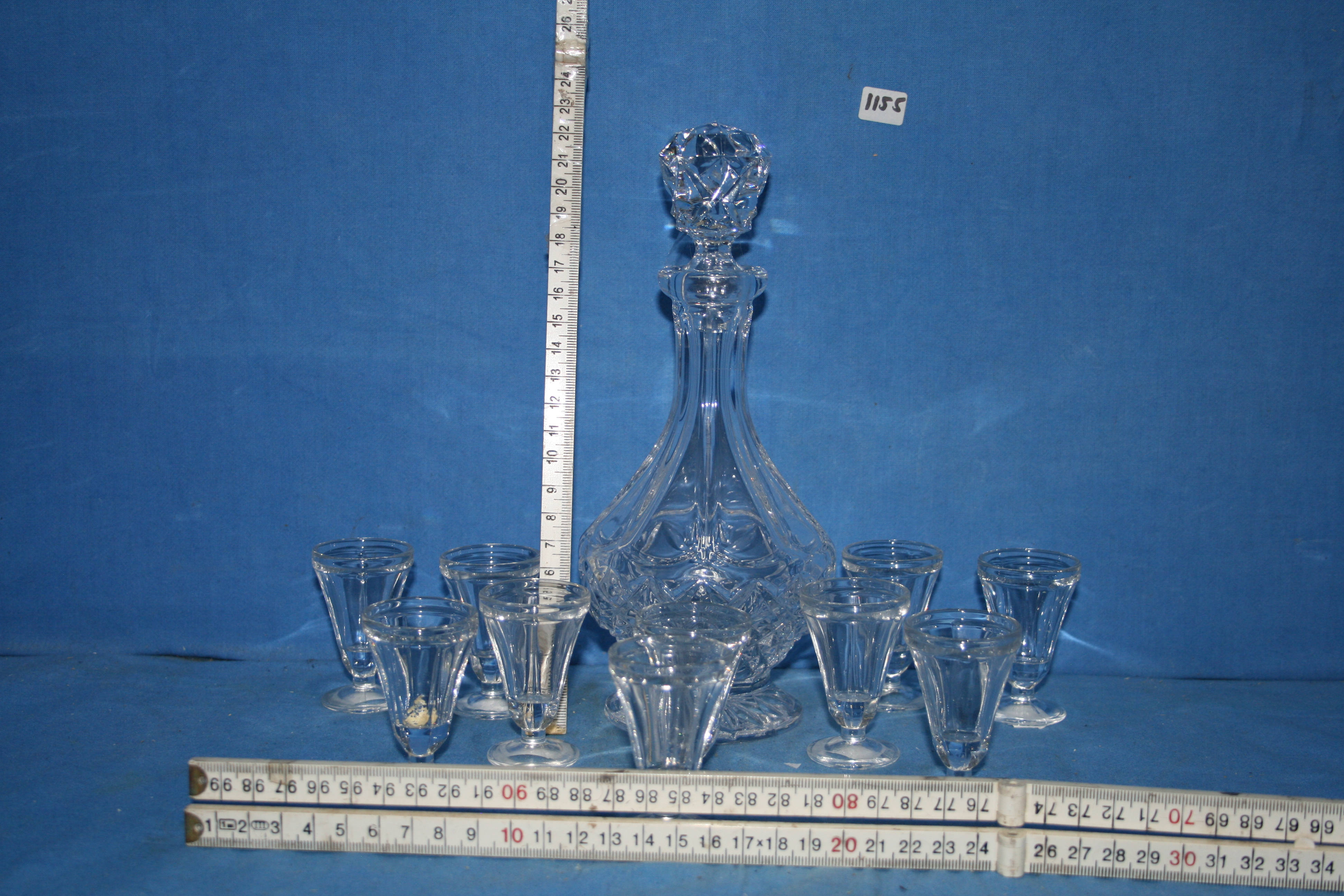 art nr: 1155 vintage wijnkaraf met bijbehorende drinkglazen