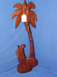 art nr: 246 tropisch houtsnijwerk palmboom