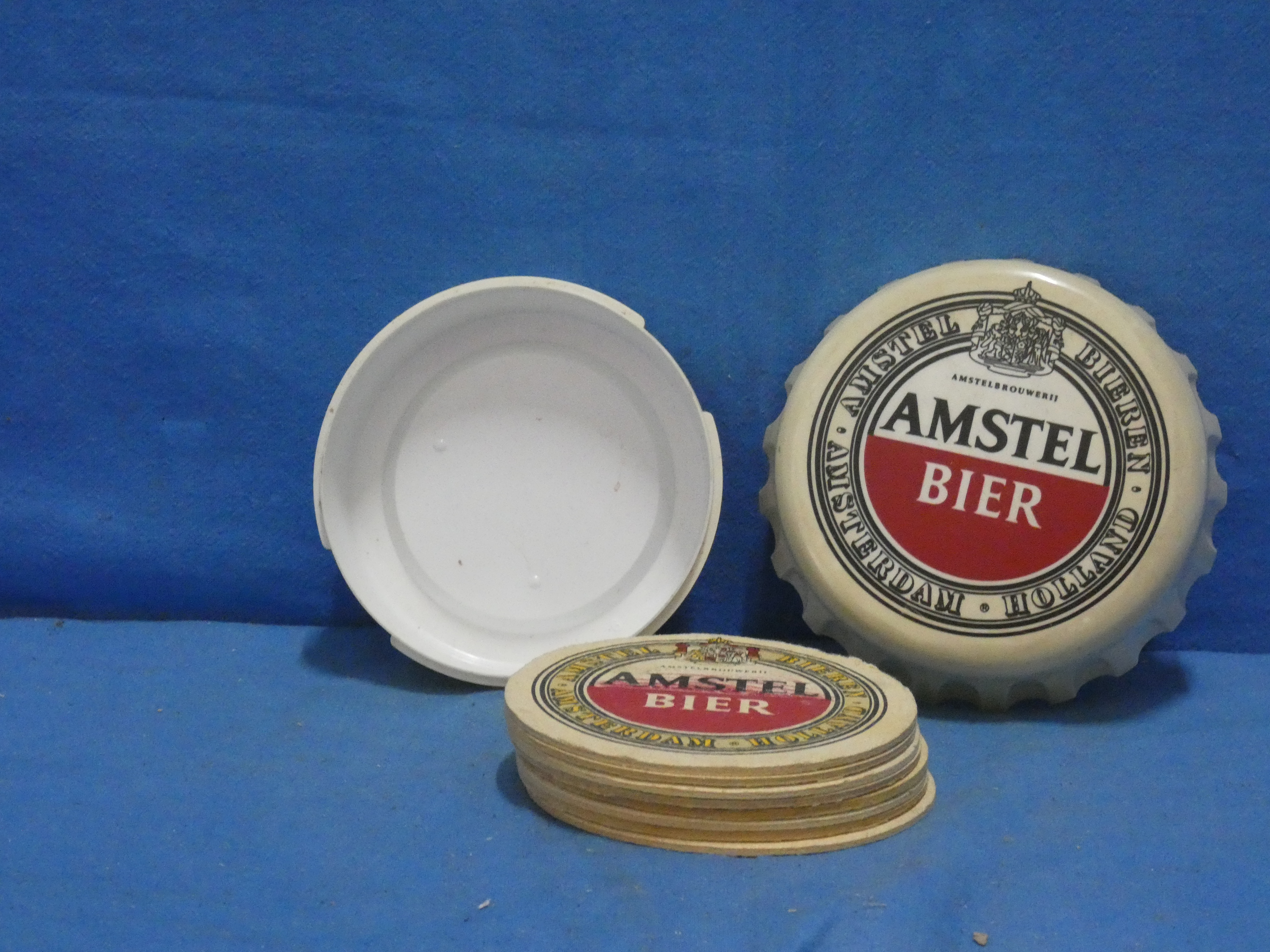 art nr: 1189 vintage bierviltjes houder van Amstel