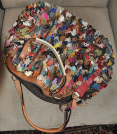 art nr: 318 vintage lederen Magic Bags schoudertas