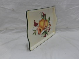art nr: 1015 antiek porseleinen dienblad met fruit decoratie