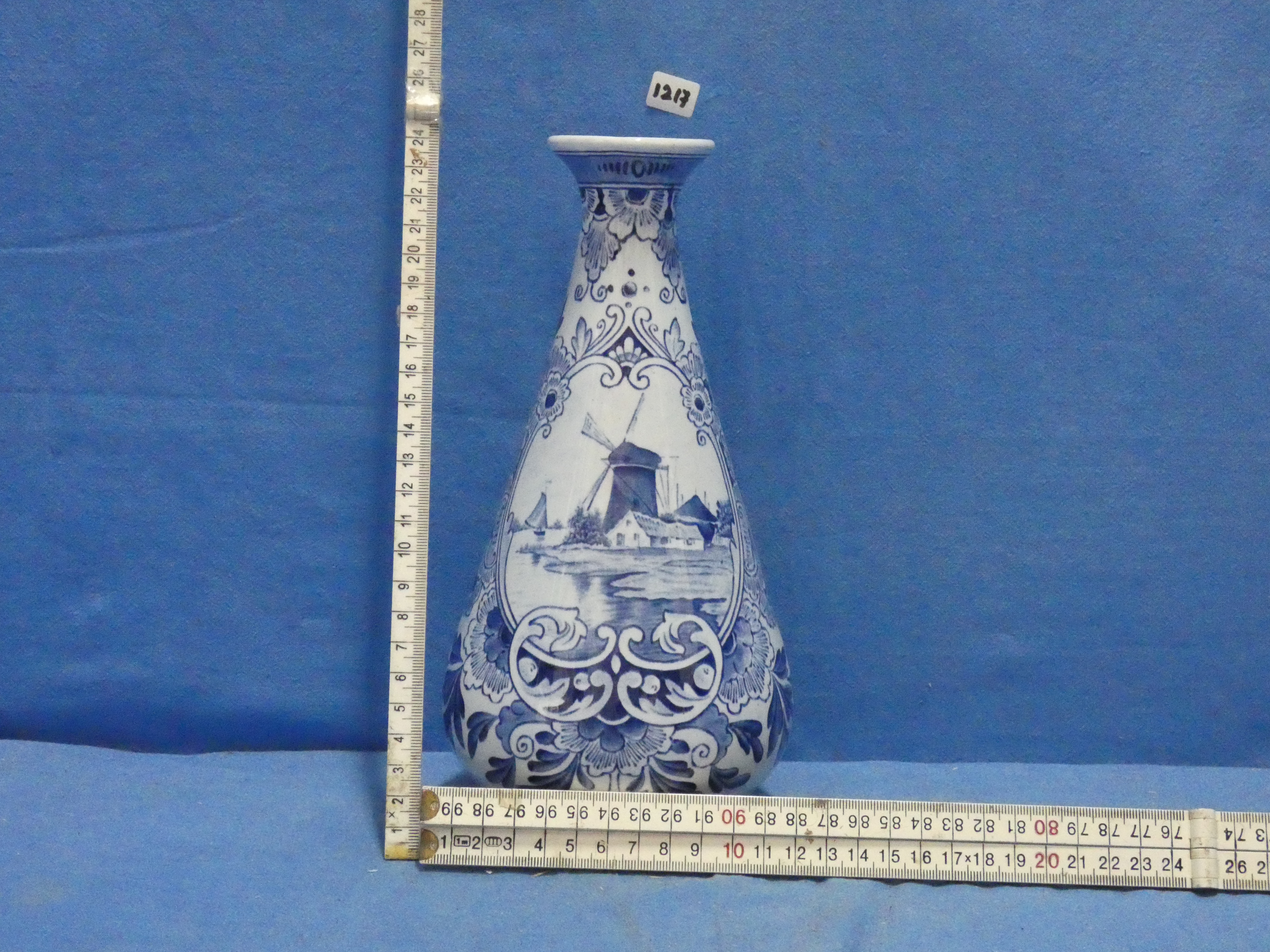 art nr: 1217 antieke Delft Blauwe vaas
