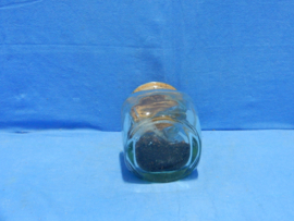 art nr: 1079 vintage glazen pot met kurk deksel