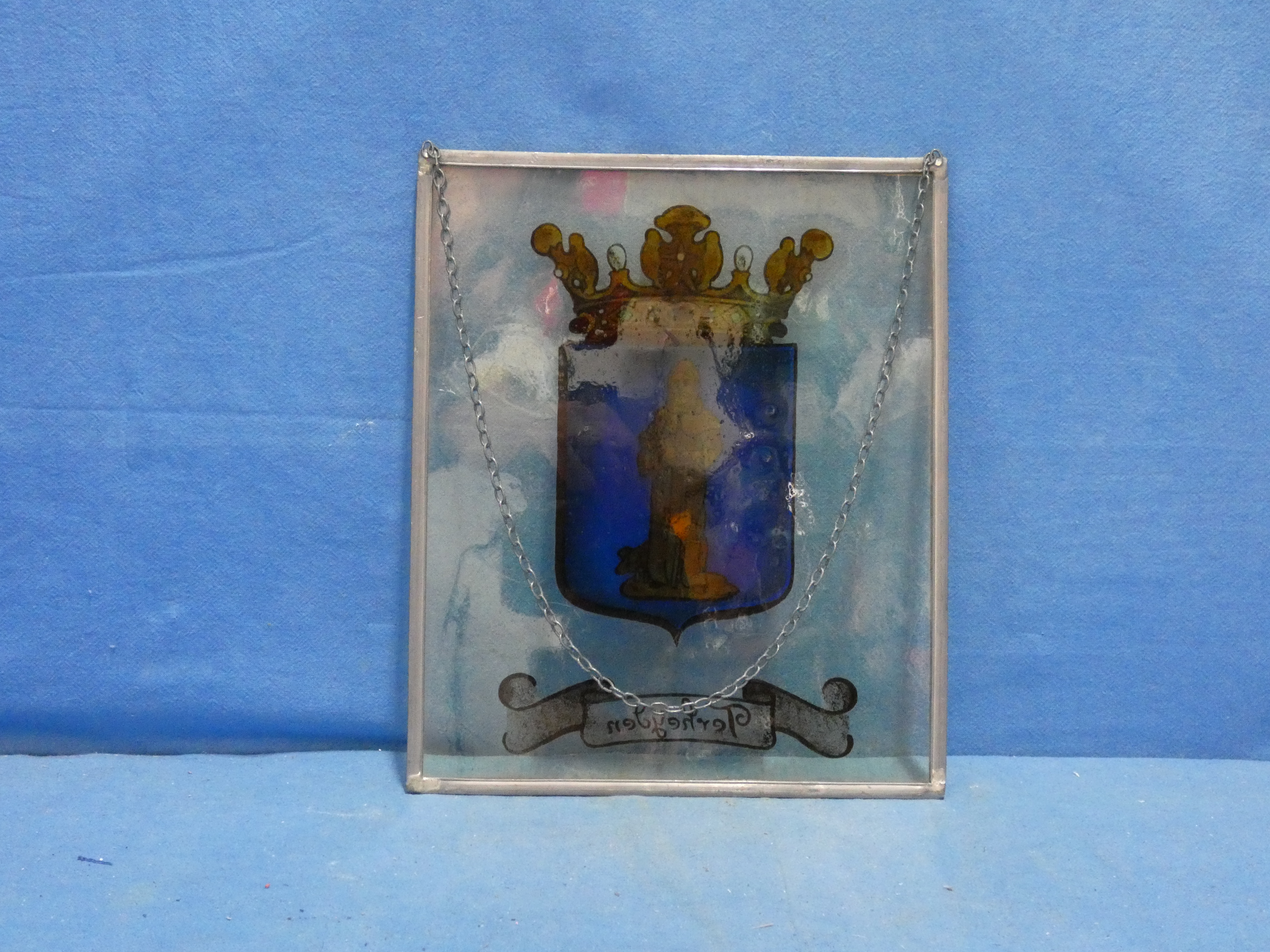 art nr: 1271 vintage glazen gebrand glas van Terheijden