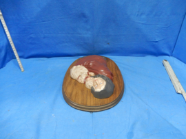 art nr: 730 vintage gipsen plaque in 3D van Maria met kind