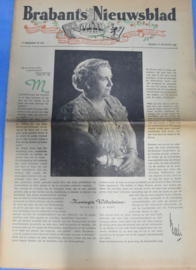 art nr: 875 vintage krantenartikel over Koningin Wilhelmina