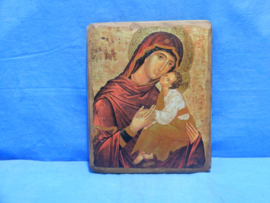 art nr: 646 vintage plaque van Heilige Maria met kind