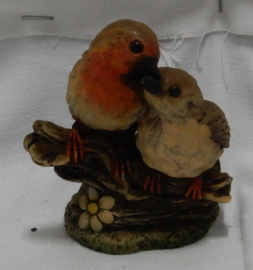 art nr: 933 vintage GEWI beeldje van twee knuffelende vogels