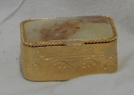 art nr: 1013 antiek messing pillendoosje