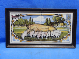 art nr: 709 vintage gedenkbord aan varkensfokkerij in Rosmalen