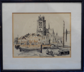 art nr: 550 antiek houtskool schilderij