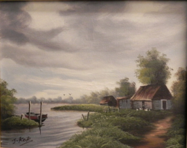 art nr: 429 vintage schilderij van J. KOK