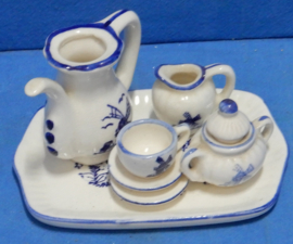 art nr: 1051 vintage delft blauwe koffie minisetje