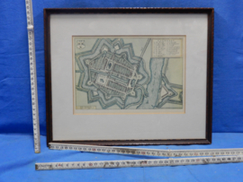 art nr: 607 vintage litho plattegrond van clundert (Klundert) uit 1649
