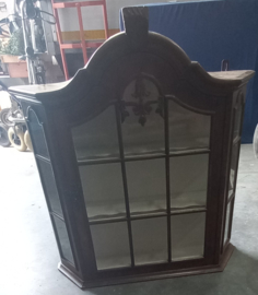 art nr: 637 vintage vitrine kast voor aan de wand