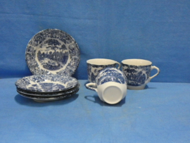 art nr: 377 vintage Delfts Blauwe kop en schotels