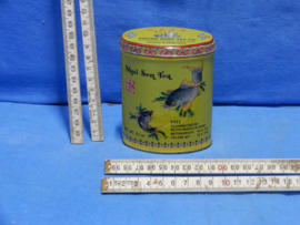 art nr: 601 vintage Chinees blik voor vissenvoer voor kooy karpers