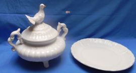 art nr: 279 vintage keramieken duiven aardappelen pan