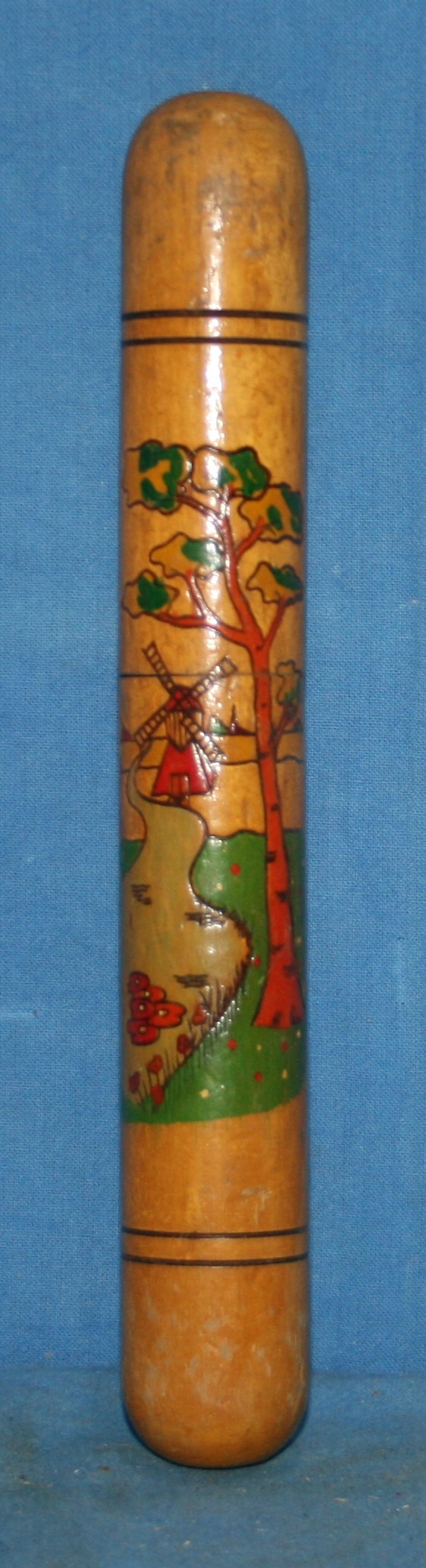 art nr: 1104 vintage houten haaknaalden koker