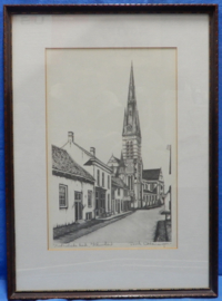 art nr: 616 vintage pentekening van Klundert door Dick Ottenvanger