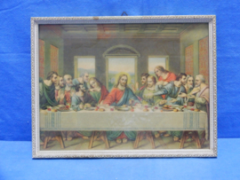 art nr: 633 vintage schilderij met het laatste avondmaal van Jezus Christus