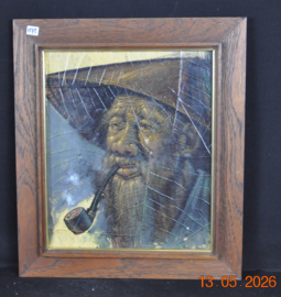 art nr: 1573 vintage schilderij van tabaksbladeren