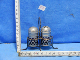 art nr: 752 vintage zilveren peper en zoutstel