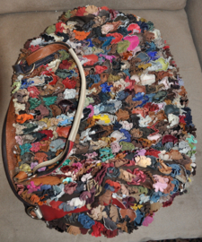 art nr: 318 vintage lederen Magic Bags schoudertas