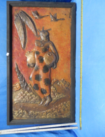 art nr: 565 vintage Koperen kunstwerk uit Afrika