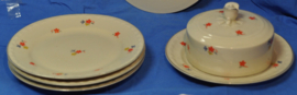 art nr: 01 vintage botervloot met boterham bordtjes
