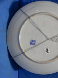 art nr: 890 antiek keramieken Japans delft blauw bord
