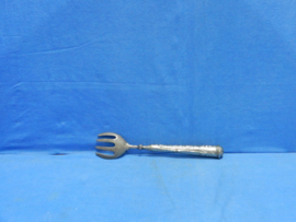 art nr: 1055 vintage tinnen vork en lepel met zilveren steel