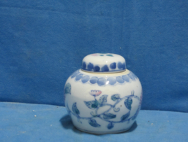 art nr: 1431 vintage Delft Blauwe pot met deksel