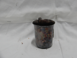 art nr: 942 vintage zilveren beker met monogram